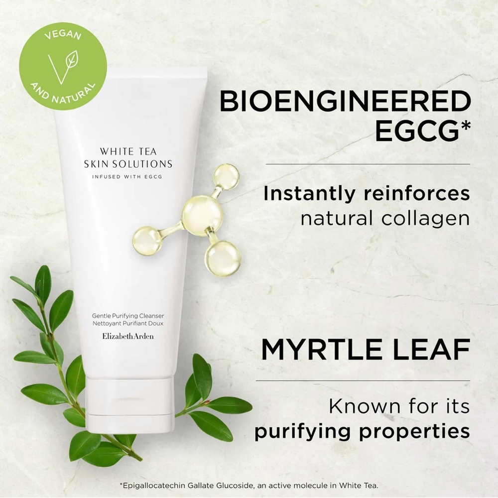 NIB WHITE TEA SKIN SOLUTIONS GENTLE PURIFYING CLEANSER BY ELIZABETH ARDEN - Picture 7 of 8